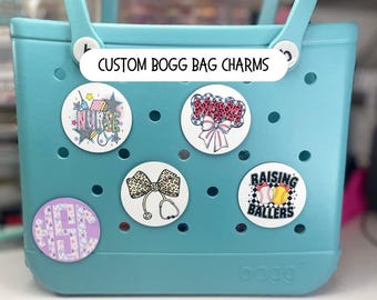 Custom Bogg Bag Charm Tag | Custom Logo or Graphic Bogg Bag Charm | Mom Bag Charm | Personalized Team Sports Bag Charm | Cheer Mom Bag Charm