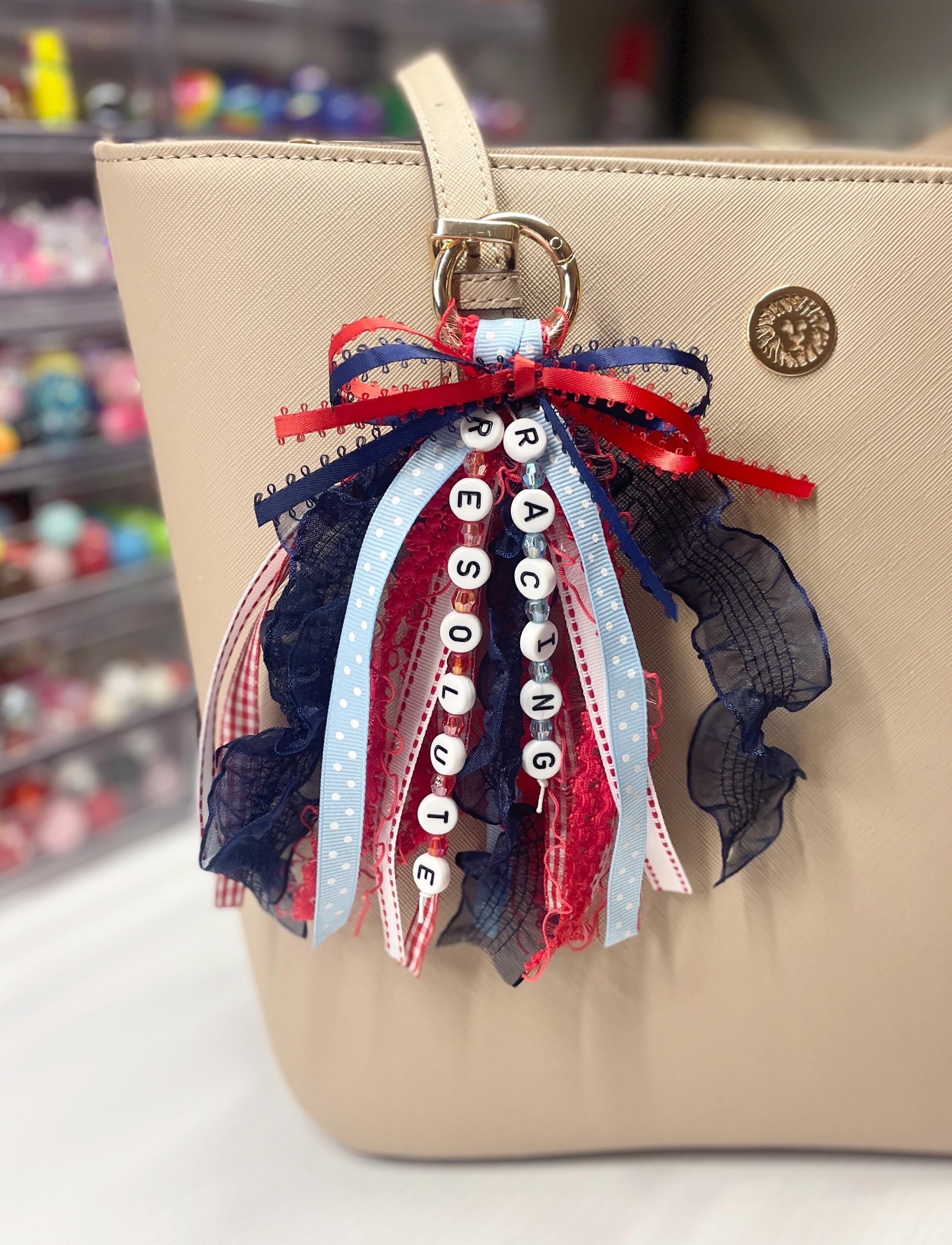 Personalized MINI Ribbon Purse Tassels | Backpack Ribbon Tassel | Game ...