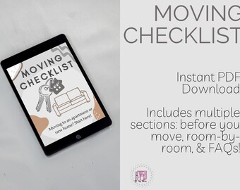 Moving Checklist, Printable Checklist, PDF Download, New Apartment Preparation