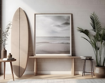Neutral Interior Frame Mockup, Wall Art Mockup, Styled Mockup, Minimal Neutral Frame Mockup, PSD Digital Download, Print Frame Mockup