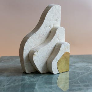 Jerusalem Stone Waves Bookend - Unique Handmade Piece from Israel
