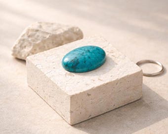 Turquoise Dot Jerusalem Stone Schreibtisch Token, Sympathy Geschenk, Ich denke an Dich Andenken, Mini Briefbeschwerer