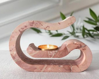 Diffuser für ätherisches Öl aus Jerusalemstein, skulpturales Teelicht-Aromatherapie-Geschenkset