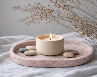 Rosa Jerusalem Stein Tablett, 8 x 6 in Catchall Brett für Schmuck, Kerzen, Käse & Boutique Display