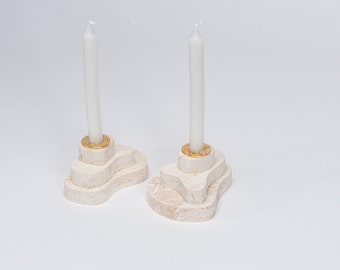 Judaica Candlesticks made from Jerusalem stone