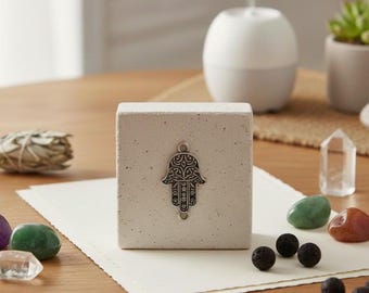 Jerusalem-Stein-Hamsa-Kachel - kleiner Haussegen, Reiseandenken
