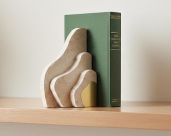 Steinbuchstütze aus Jerusalem-Stein, Landschaftsbuchhalter, zeitloses Erbgeschenk