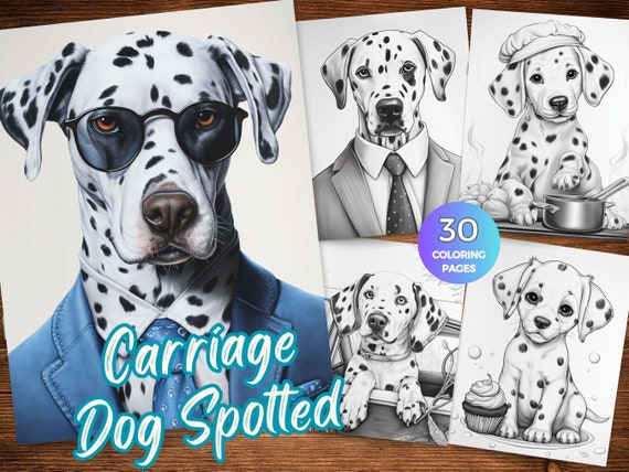 Carriage Dog Spotted coloring pages Coach Dog coloring Leopard Carriage Dog coloring sheets Firehouse Dog Plum Pudding Dog Coloring Book PDF