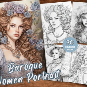 Baroque Women Coloring Pages Beautiful Women coloring sheets Pretty Lady Printable Coloring Pages Pdf Victorian lady grayscale coloring PDF