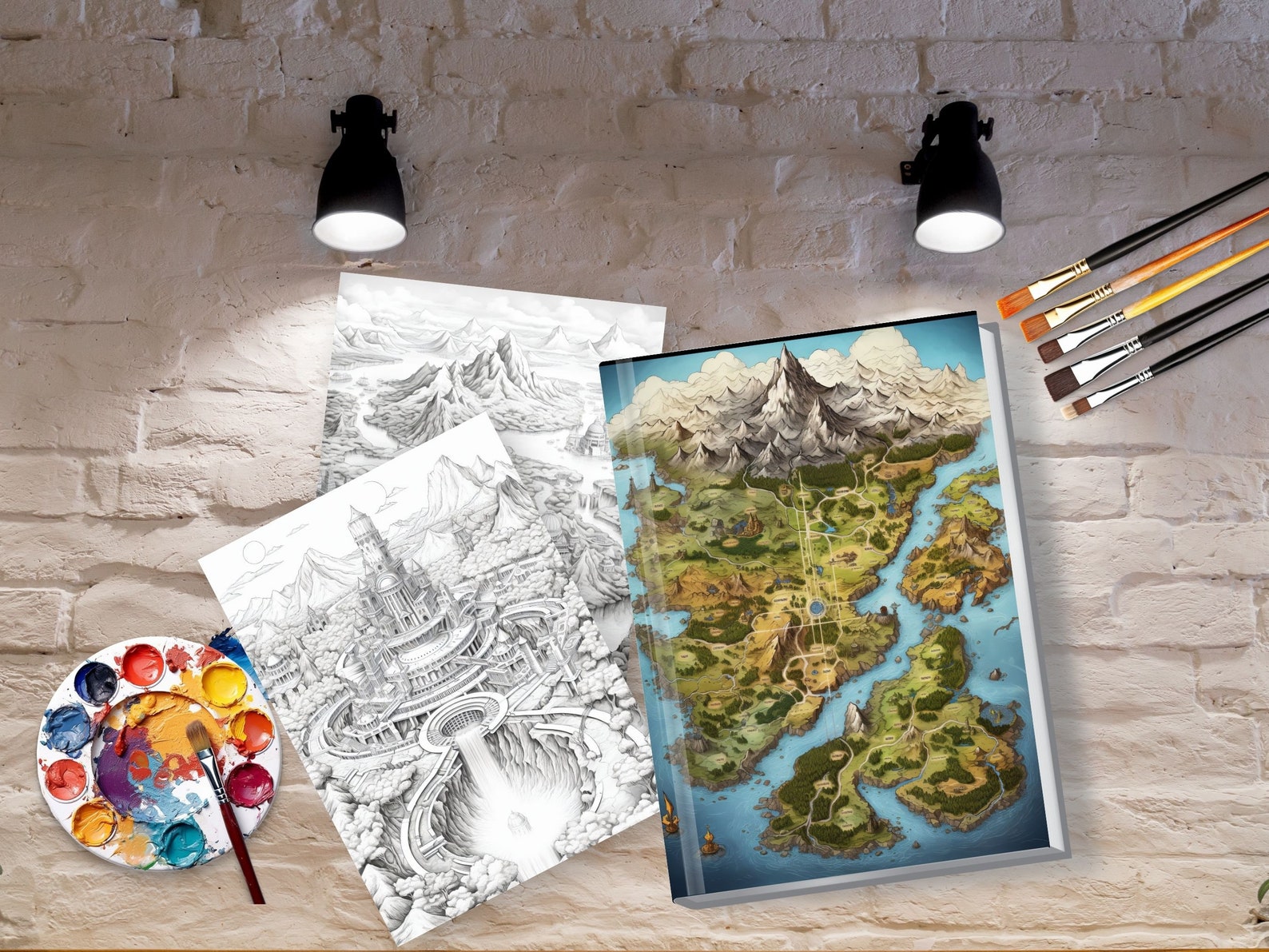 Fantasy Map Coloring Pages for Adults Map of Fantasy World Coloring ...