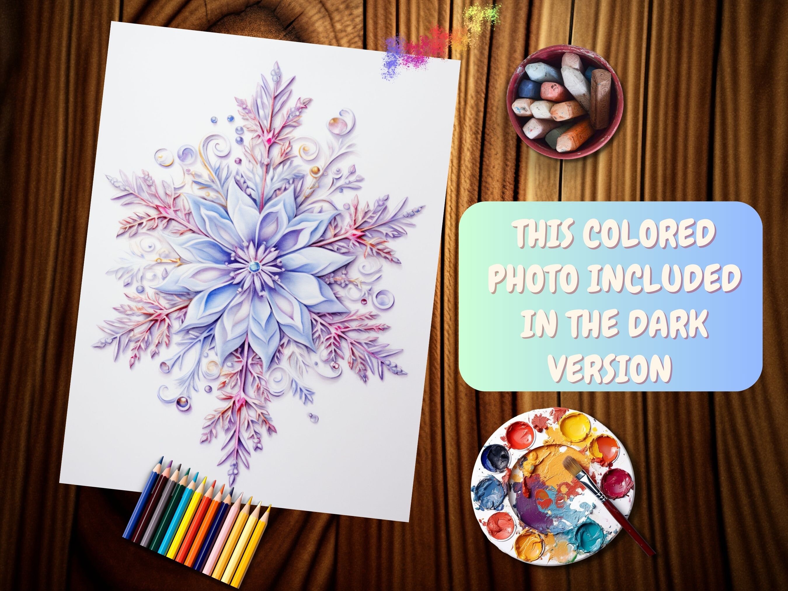 Christmas Snowflake Coloring Pages for Adults Instant Download ...