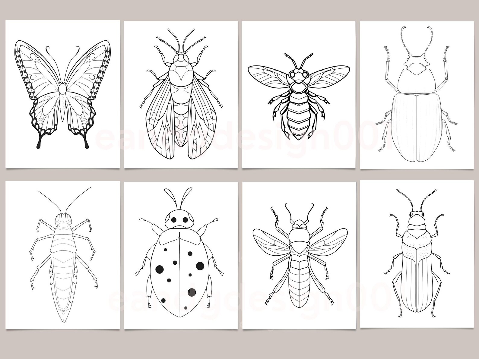 Insect and Bugs Coloring Sheets, Nature Coloring Pages, Insect Coloring ...