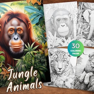 Jungle Animal Coloring Pages Pdf Printable Safari Animals Coloring Sheets Woodland Animals Coloring Book Animals Grayscale coloring Book