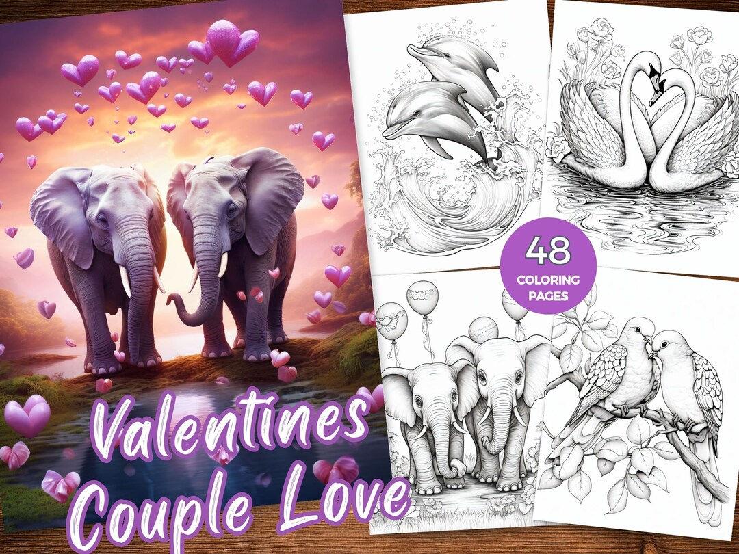 Happy Valentines Coloring Pages Valentines Couple Love Coloring Book ...