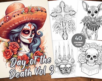 Day of the Dead Coloring Pages La Catrina Warrior Day of the Dead Coloring Sheet for adults Sugar Skull coloring book Dia de los Muertos PDF