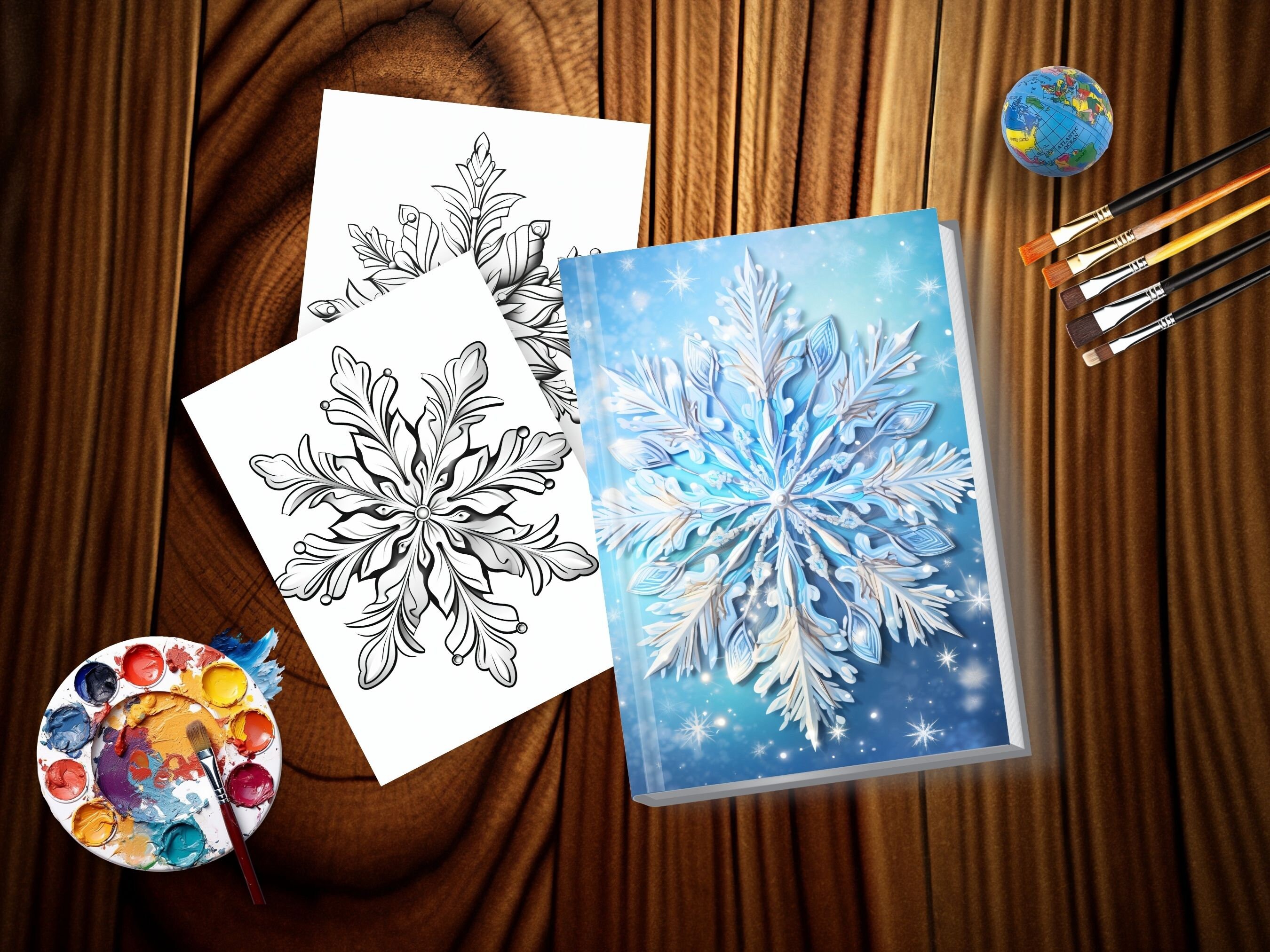 Christmas Snowflake Coloring Pages for Adults Instant Download ...