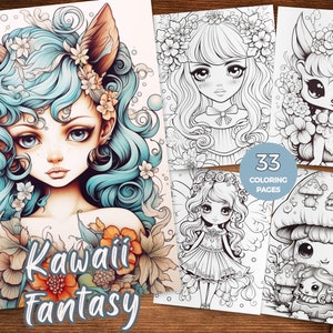 Kawaii Fantasy coloring pages for Adults Kawaii Cat Coloring Pages Printable Cute Kawaii Coloring Sheets Kawaii Coloring book