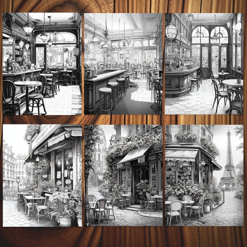 Coloring Book Cafe Coloring Pages Cafe' Shop in Paris Coffee Shop ...