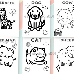 30 Educational Animals With Names Coloring Page Book,instant Download ...