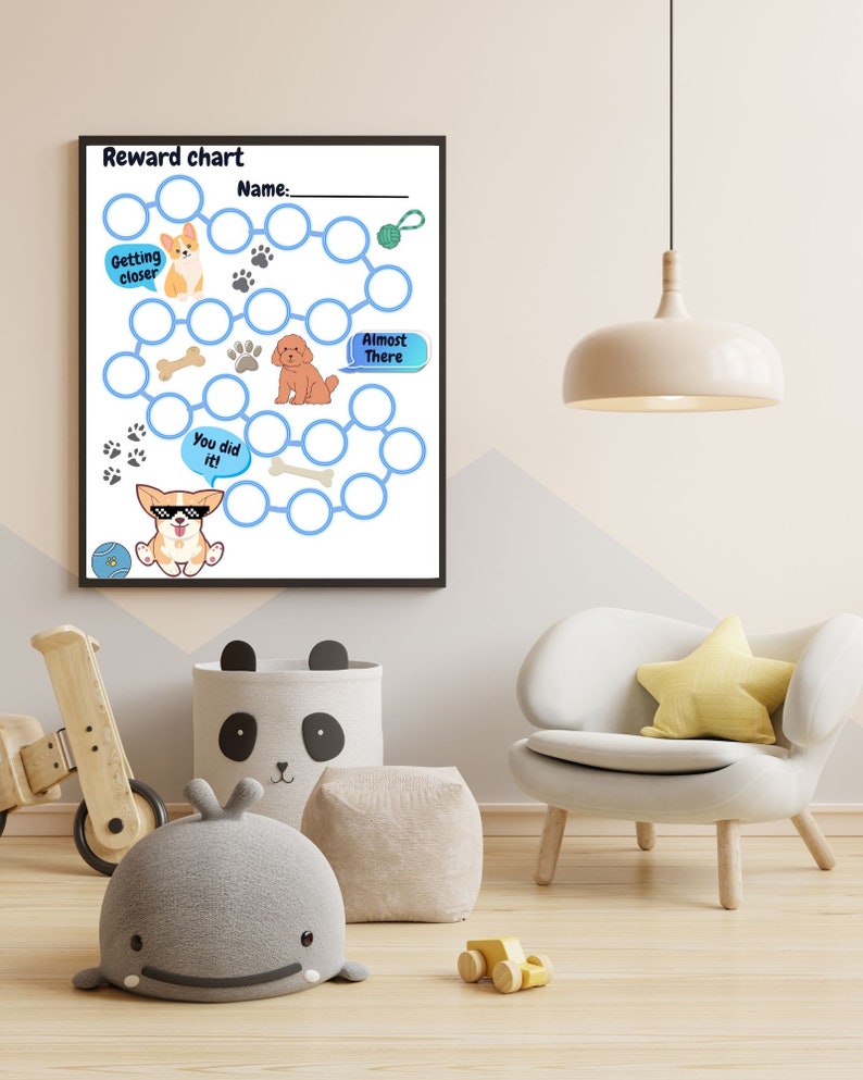 Dog Reward Task Dogs Reward Chart, Printable Dogs Behavior Chart, Daily Chore Chart ...