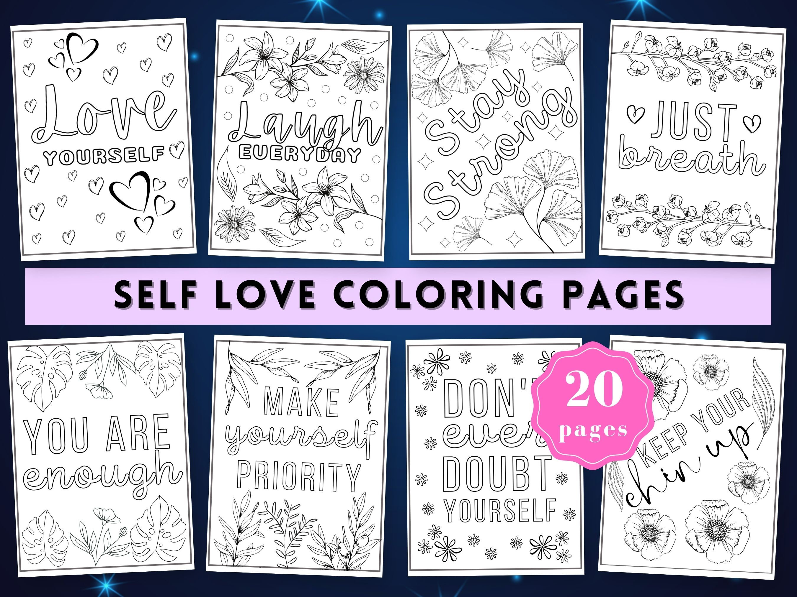 Self Love Coloring Pages Think Like a Girl Boss Affirmation Coloring ...