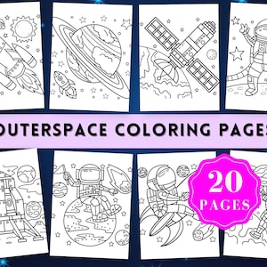 Outer Space Coloring Sheets Galaxy Space Ship Coloring Page Outer Space Printable kids activities rocket coloring astronaut instant download