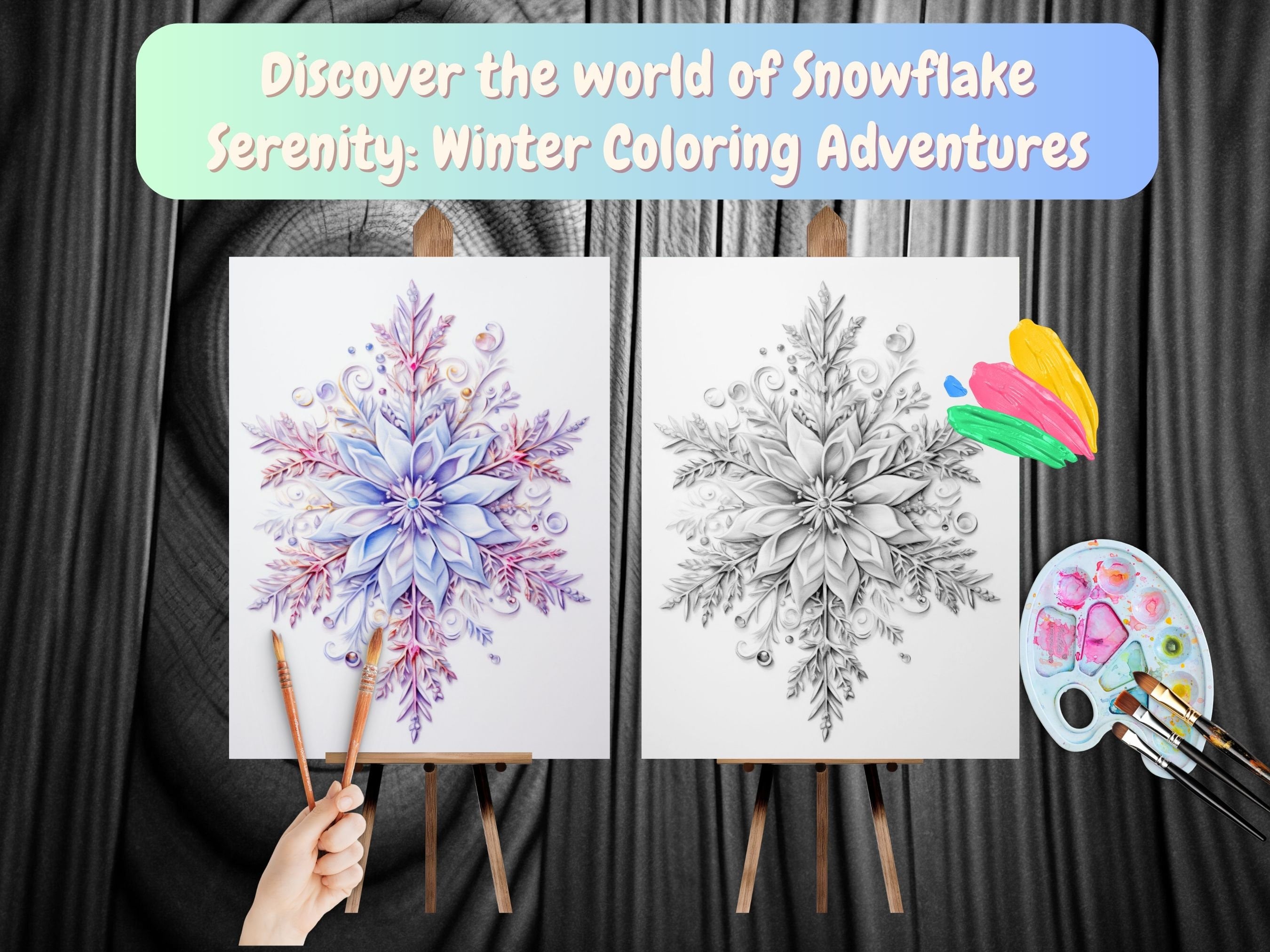 Christmas Snowflake Coloring Pages for Adults Instant Download ...