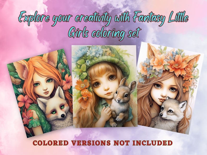 30 Fantasy Little Girl Coloring Page Book,instant Download,printable ...