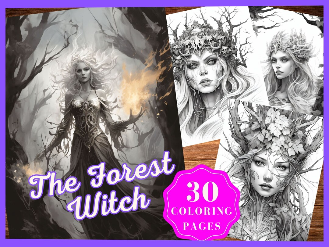 Pretty Witch Coloring Pages Fantasy Forest Witch Anime Witch Coloring ...