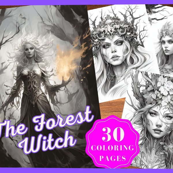 Pretty Witch Coloring Pages Fantasy Forest Witch Anime Witch Coloring Pages for Adults Scary Witch Printable Beautiful Witch Halloween PDF