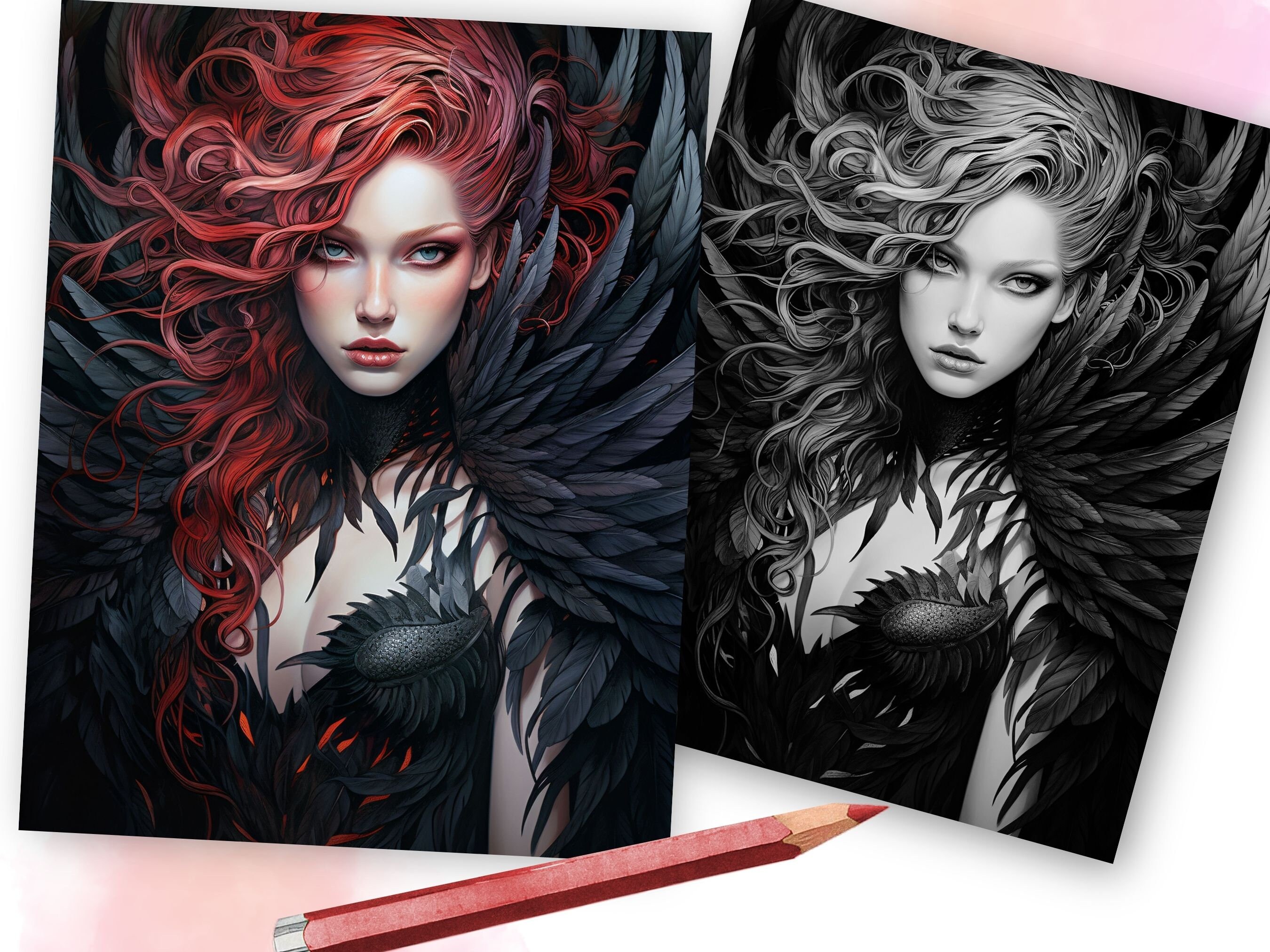 Dark Beauty Coloring Pages Gothic Beauty Coloring Pages - Etsy