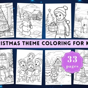 Christmas coloring pictures for kids Christmas Kawaii coloring books for kids Holiday coloring sheet for kids winter coloring pages for kids
