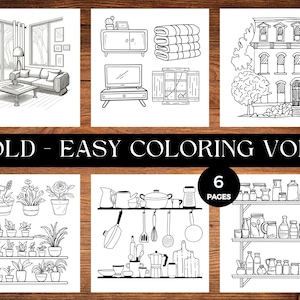 Bold And Easy Coloring Pages, Bold and Easy Coloring Book, Stress Relief Coloring Sheets, Simple and Relaxing Coloring Book