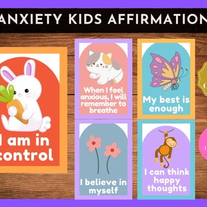Angst Affirmation Karte für Kinder, Motivationskarten, Positive Karten, Kinder Positive Karten, Kinder Affirmation Karten, Positive Flash Karten