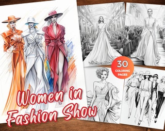 Fashion Model Coloring Pages Printable Fashion Design Coloring Pages of Fashion Dresses Illustration Coloring Book Fashion Women Grayscale