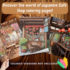 Coloring Book Cafe Coloring Pages Cafe' Shop in Japan Coffee Shop ...