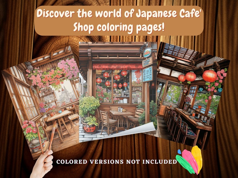 Coloring Book Cafe Coloring Pages Cafe' Shop in Japan - Etsy