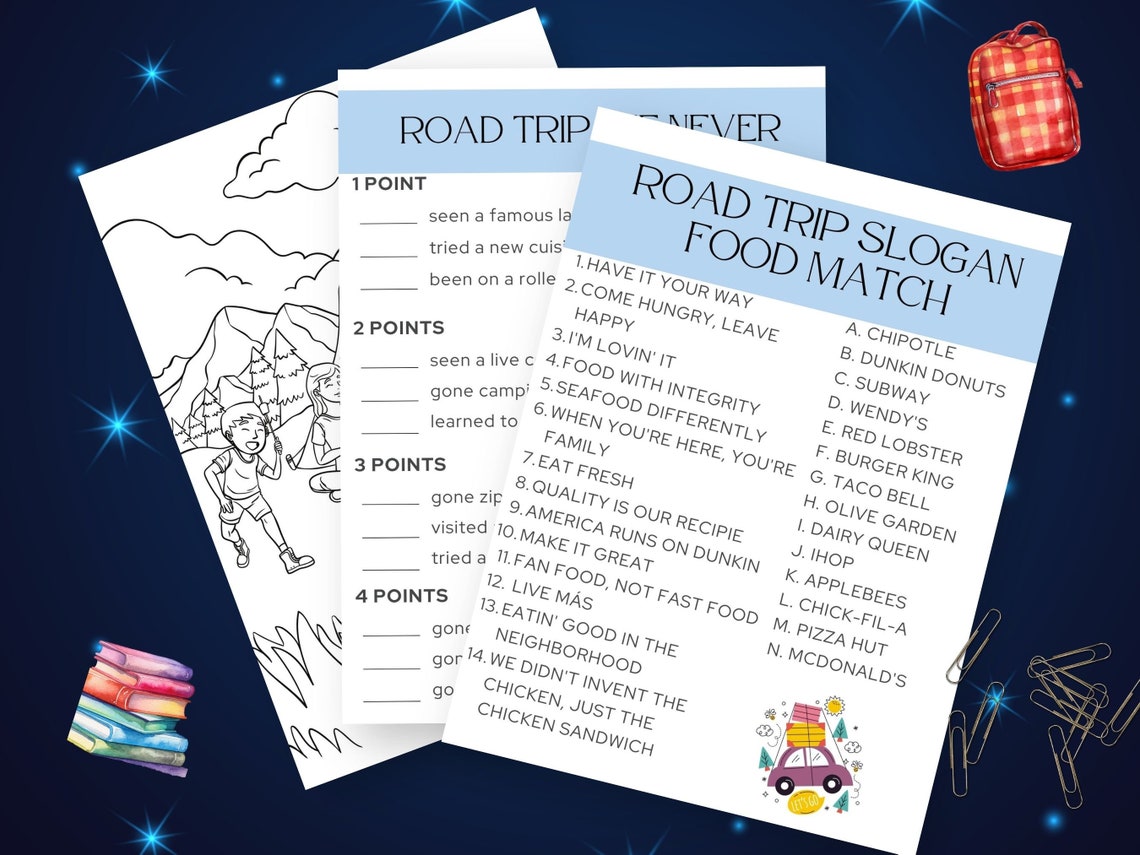 Binder Road Trip Printables Games Bundle Car Activities for Family ...