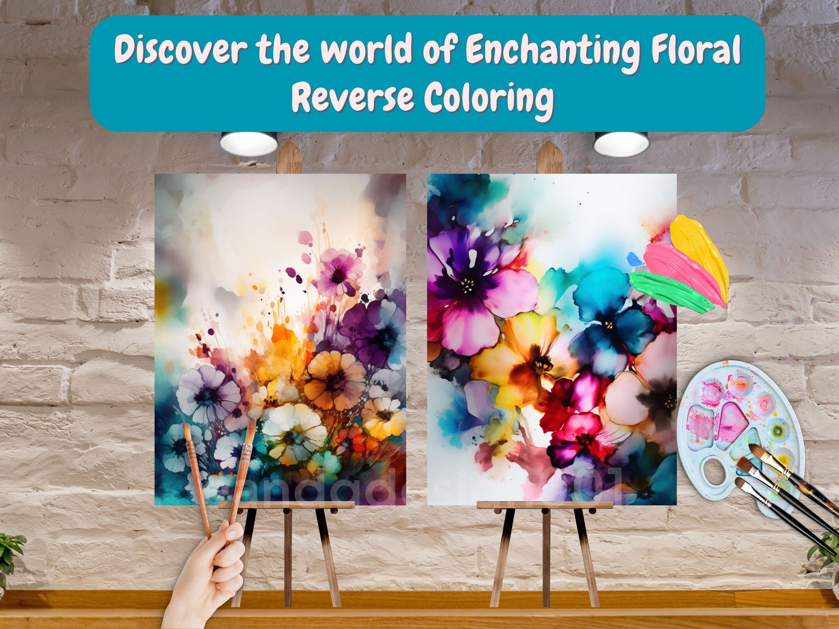 Floral Reverse Coloring Pages Reverse Coloring Book Printable Backwards ...
