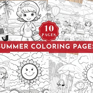Summer Coloring Pages, Summer PDF Coloring Summer Printables, Beach Coloring Sheets, Beach Coloring Pages, Summer Activity Page