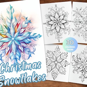 Christmas Snowflake Coloring Pages for Adults Instant Download Snowflake Coloring Sheets Snowflake Coloring Book Snowflake Mandala Coloring