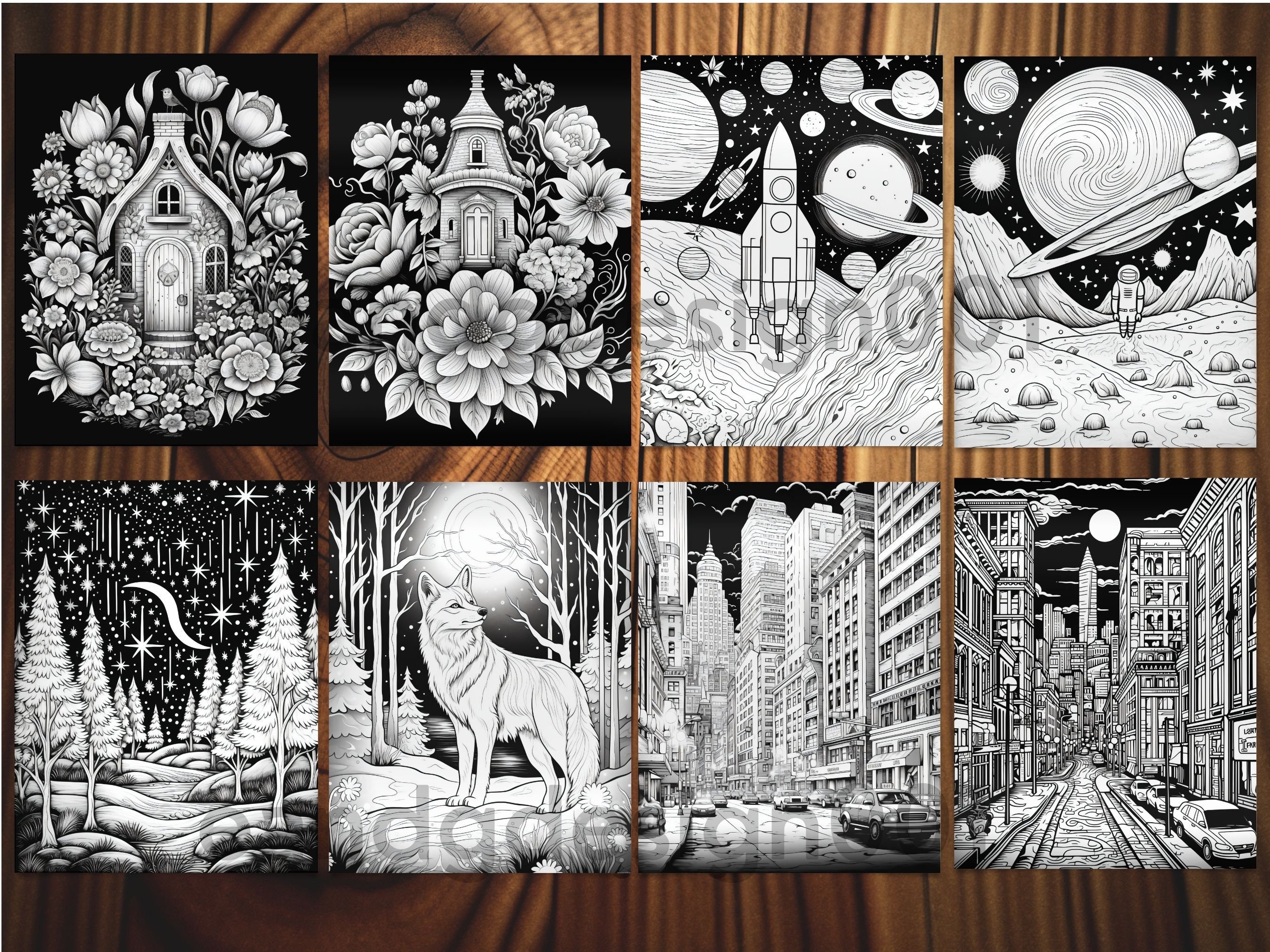 Detailed Black Page Coloring Books Photo Digital Art Detailed Black Page Coloring Books Photo Digital Art