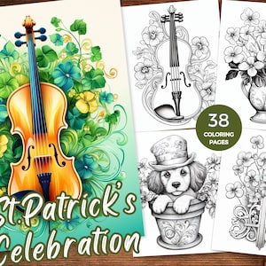 St Patrick Printable Coloring Pages St Patrick's Day Coloring Sheets St Patrick's Coloring Book Instant Download Irish Palette coloring