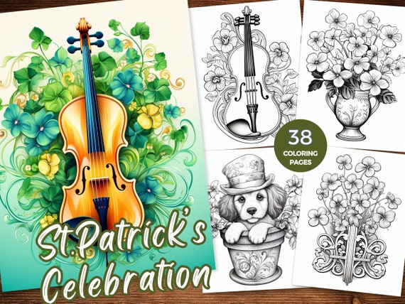St Patrick Printable Coloring Pages St Patrick's Day Coloring Sheets St Patrick's Coloring Book Instant Download Irish Palette coloring