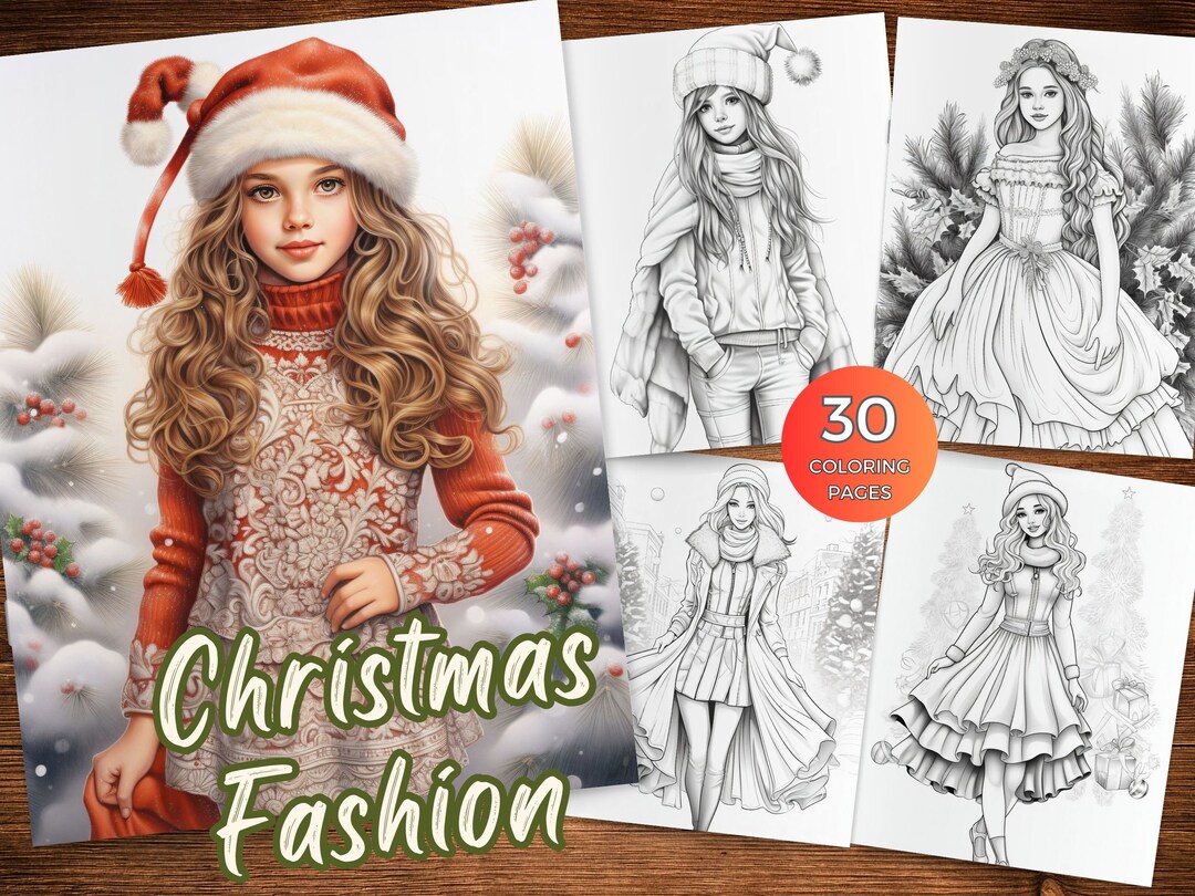 Christmas Fashion Coloring Pages for Adults Winter Fashion Coloring ...