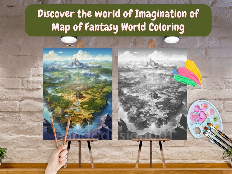 Fantasy Map Coloring Pages for Adults Map of Fantasy World Coloring ...