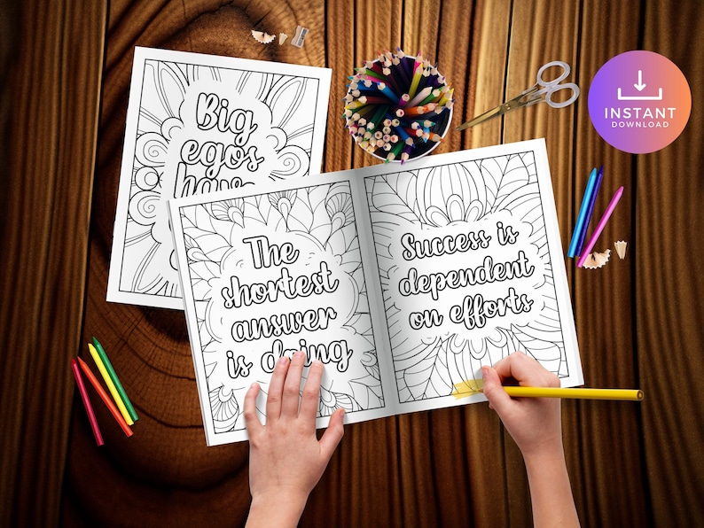Motivational Quotes Coloring Pages Pdf Positive Affirmation Etsy