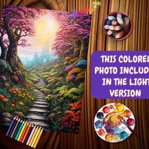 Fantasy Path Coloring Page Enchanted Landscapes Coloring Book Whimsical ...