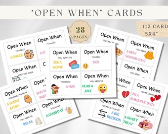 Tarjetas abiertas cuando imprimibles para la universidad, Abrir cuando imprimibles, Abrir cuando sobres para la universidad, Abrir cuando etiquetas, Abrir cuando cartas Kit