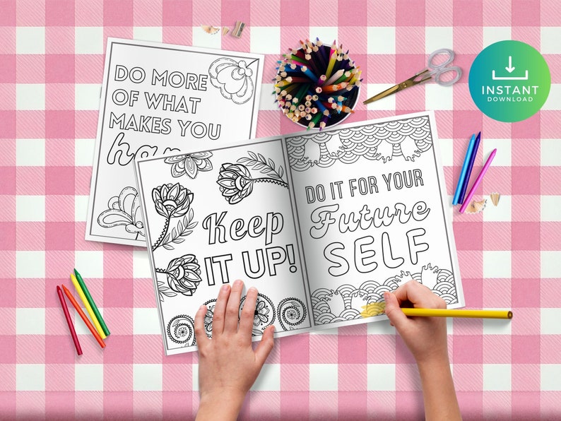 Self Love Coloring Pages Think Like a Girl Boss Affirmation - Etsy